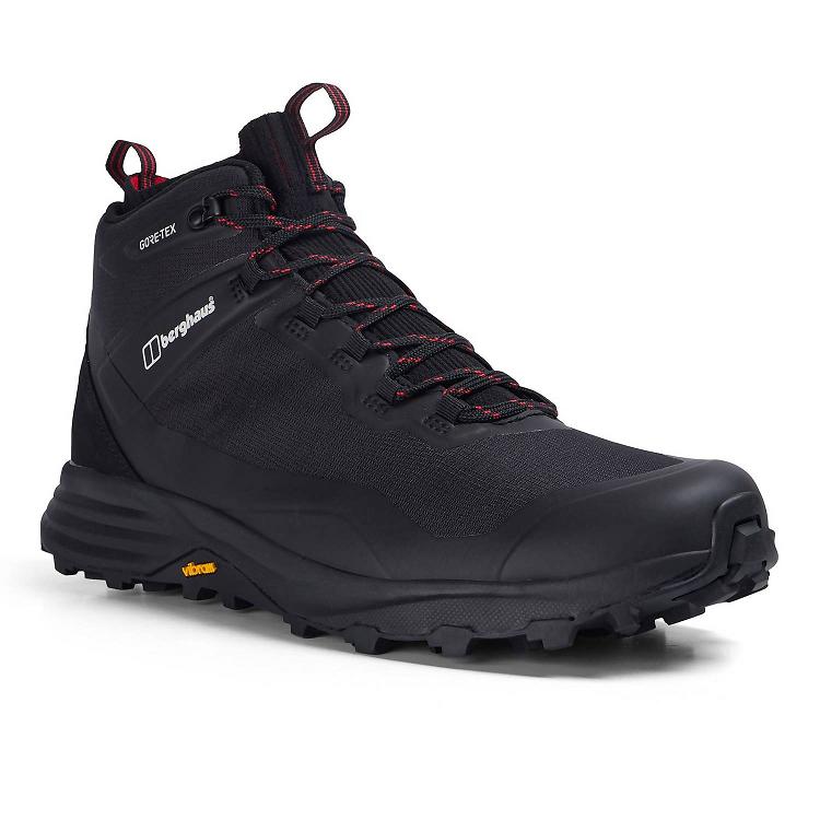 Pánska Turistické Topánky Berghaus Gore Tex VC22 Mid Čierne Červené Slovensko 3904ZWOIG